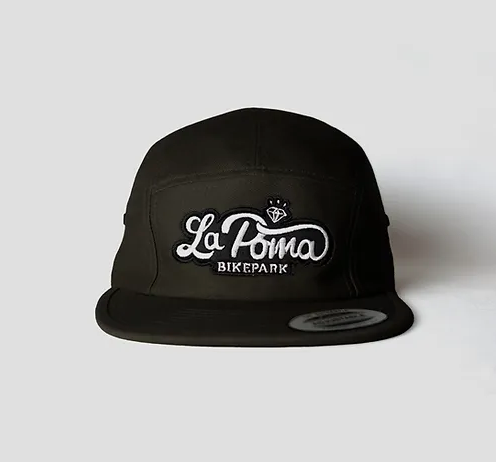 La Poma Embroidered Patch Jockey Cap-Black