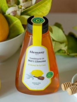 Miel con Zumo limon,Dosificador 350gr / Honey with lemon juice, dispenser 350gr.