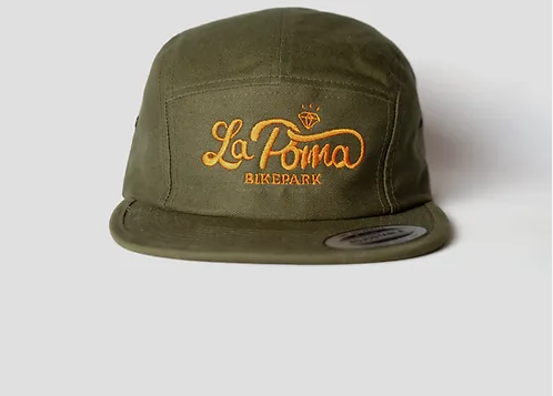 La Poma Embroidered Classic Jockey Cap olive/turquoise