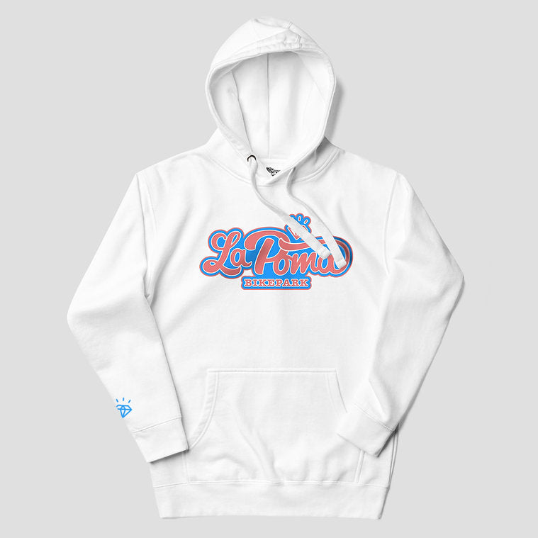 La Poma Classics Adult White Hoodie - La Poma Classics Adult White Sweatshirt
