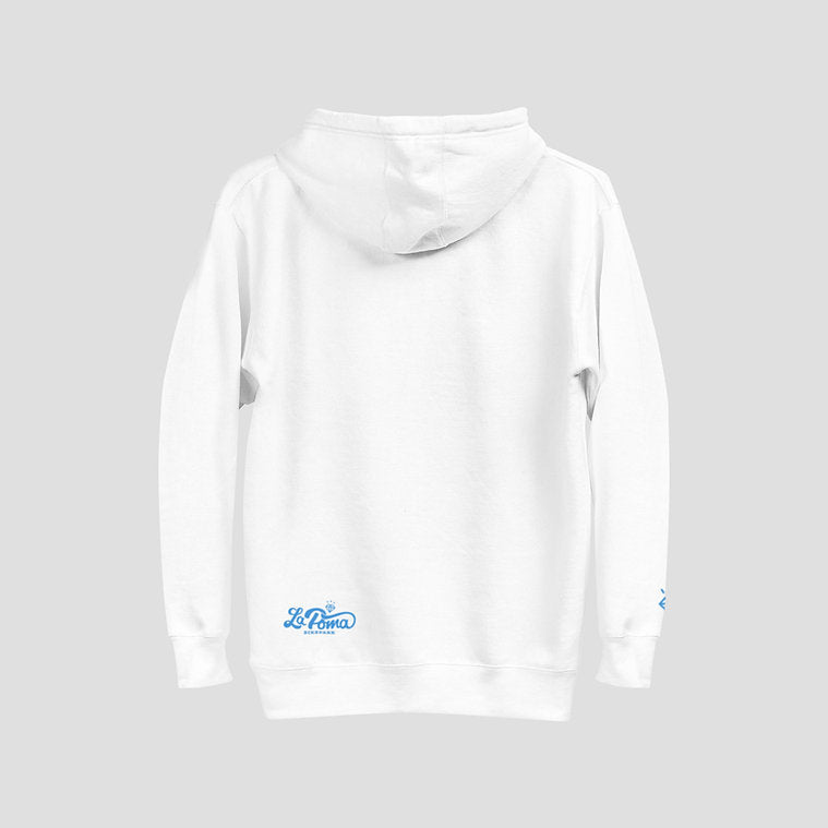 La Poma Classics Adult White Hoodie - La Poma Classics Adult White Sweatshirt