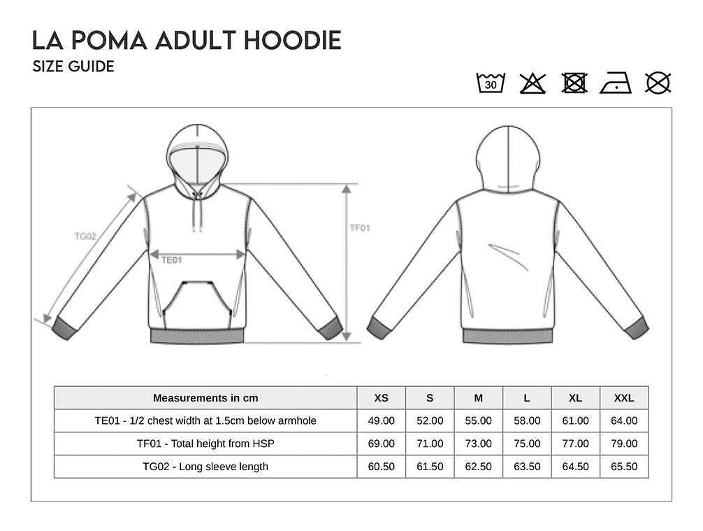 La Poma Classics Adult White Hoodie - La Poma Classics Adult White Sweatshirt