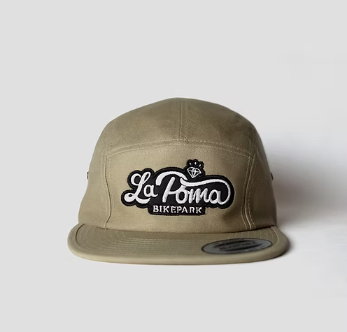 La Poma Embroidered Classic Jockey Cap-Khaki